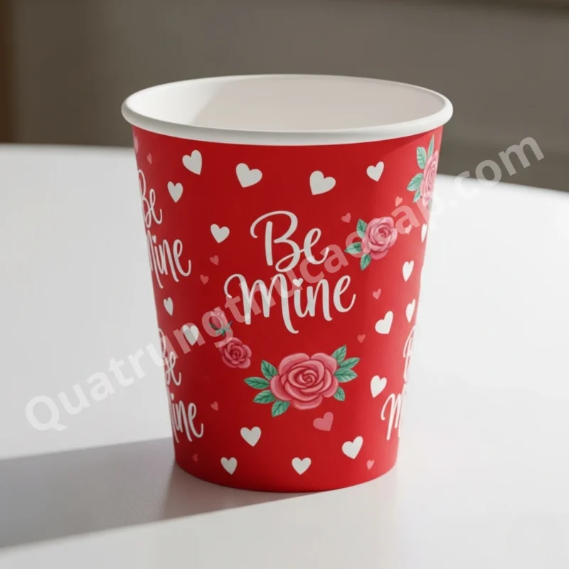 Ly giấy màu đỏ đẹp, sang trọng, bắt mắt cho quán cà phê và trà sữa