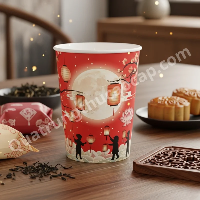 Ly giấy màu đỏ đẹp, sang trọng, bắt mắt cho quán cà phê và trà sữa