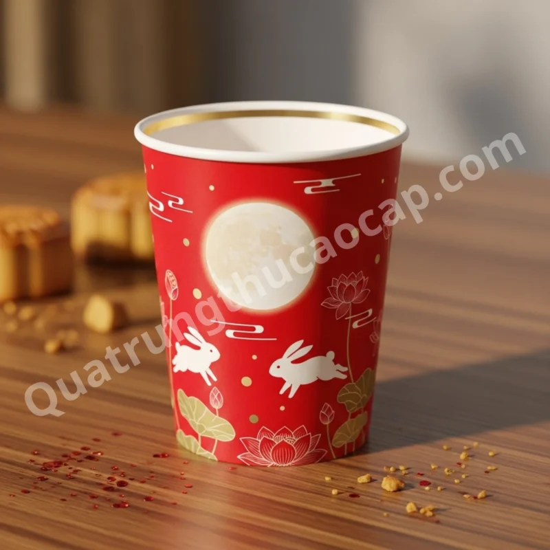 Ly giấy màu đỏ đẹp, sang trọng, bắt mắt cho quán cà phê và trà sữa