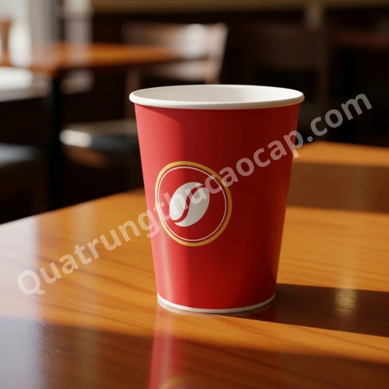 Ly giấy màu đỏ đẹp, sang trọng, bắt mắt cho quán cà phê và trà sữa