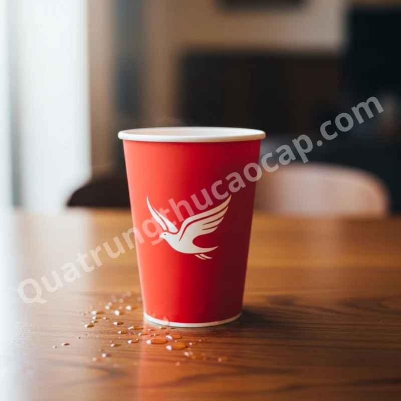 Ly giấy màu đỏ đẹp, sang trọng, bắt mắt cho quán cà phê và trà sữa