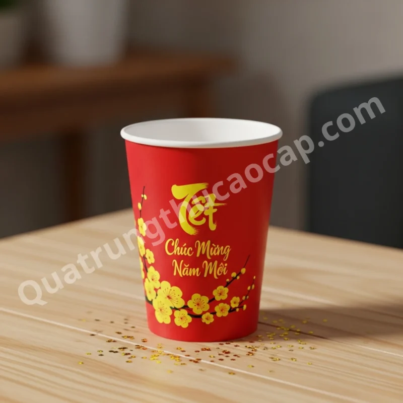 Ly giấy màu đỏ đẹp, sang trọng, bắt mắt cho quán cà phê và trà sữa